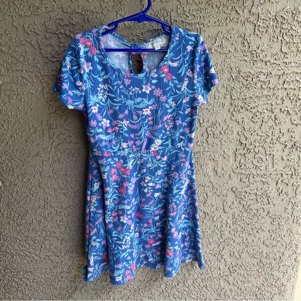 btween Blue and Pink Floral Kids Dress